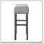 Ensemble de 2 tabourets à hauteur de comptoir en lin brun clair et gris vieilli, parfait pour les cuisines et les bars modernes, alliant style et confort.