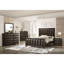 Mobilier de chambre à coucher style transitionnel 1 pièce avec pieds biseautés en métal et 5 tiroirs en queue d'aronde avec finition espresso