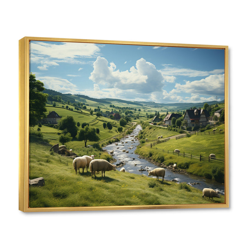 Blash Cow in Allemagne Repères I - Impression, 30" H x 40" W, Cadre flottant doré