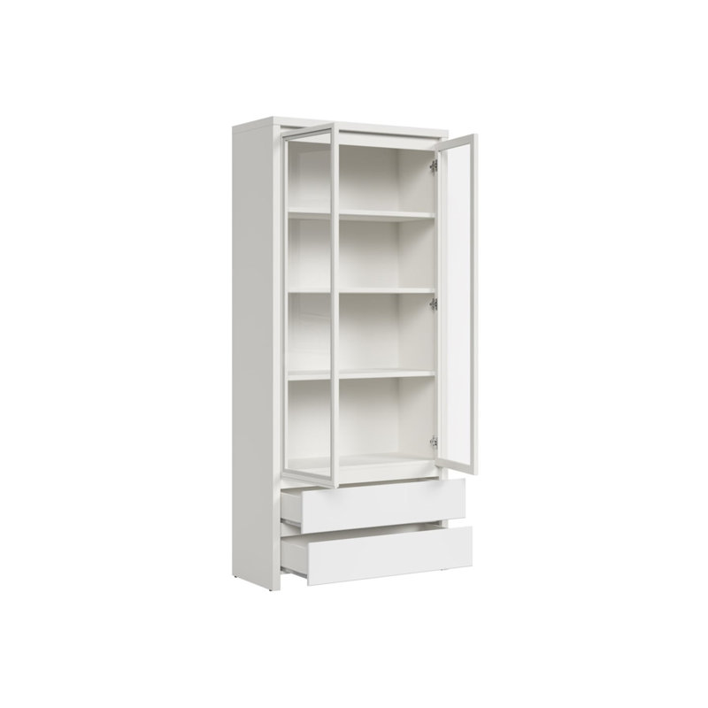 90 cm W Display Cabinet China Cabinet, White