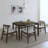5-Piece Dining Set with Rubberwood Table & 4 Curved Back Chairs