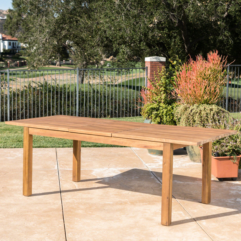 Table de salle à manger extensible rustique, fabriquée à partir d'une table de patio avec capacité