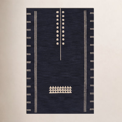 Sameer Navy Sand Hand-Tufted Wool Rug