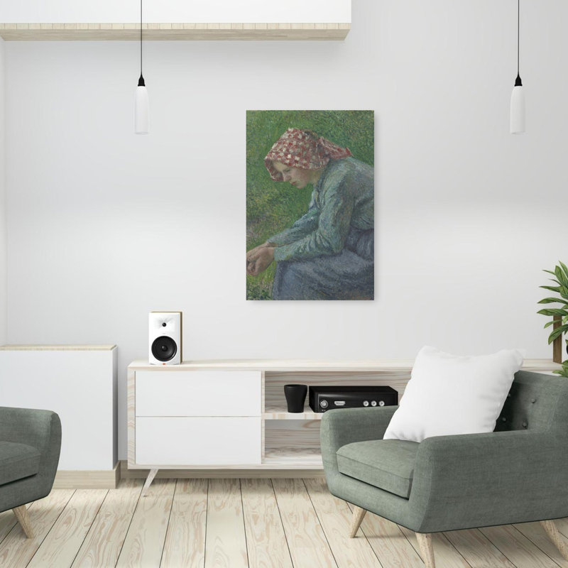 A Seated Peasant Woman, 1885 Impressionist Abstract Contemporary Wall Art Print - Print, 91.44cm H x 60.96cm W