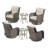 Maude 6-Piece Wicker Swivel Chair Set with Cushions-652961231-647621223