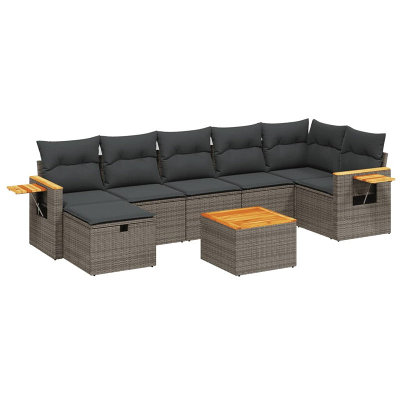 Grand canapé modulaire en rotin PE Vidaxl