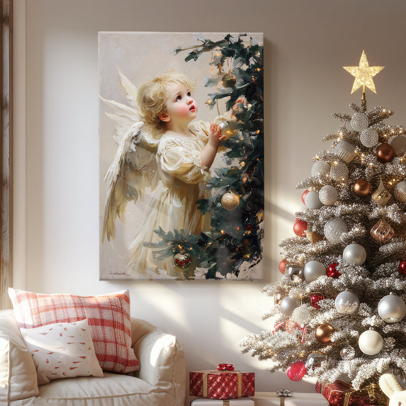 «Warm Lantern Snow Serenade», toile tendue avec châssis de qualité supérieure, H 27 po x l 18 po