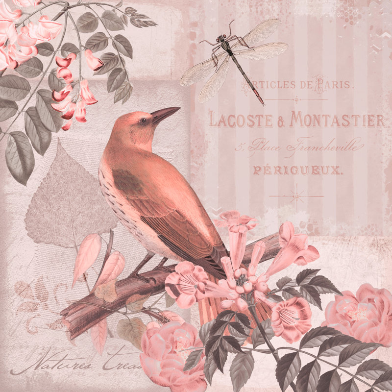 Jardin d'oiseaux rétro, H 12 po x l 12 po