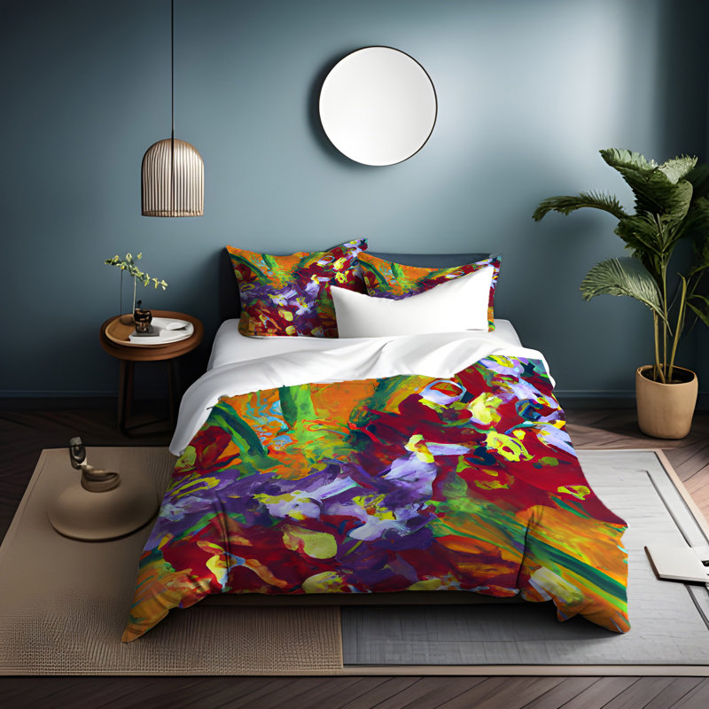 Ensemble de housse de couette , Housse de couette grand + 2 grandes taies décorat