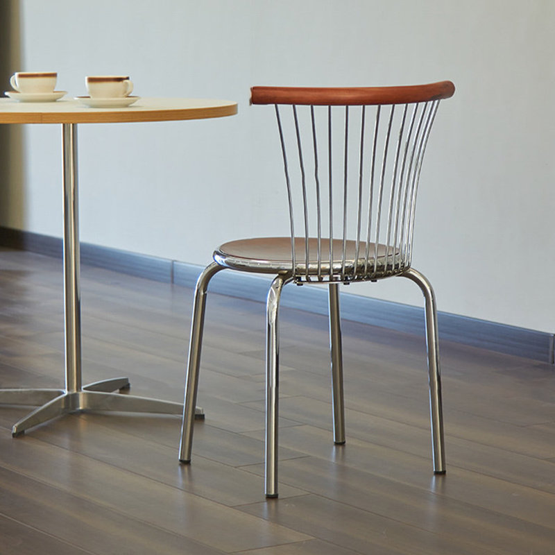 Chaise d'appoint à dossier brun et argent massif (ensemble de 2), Brown
