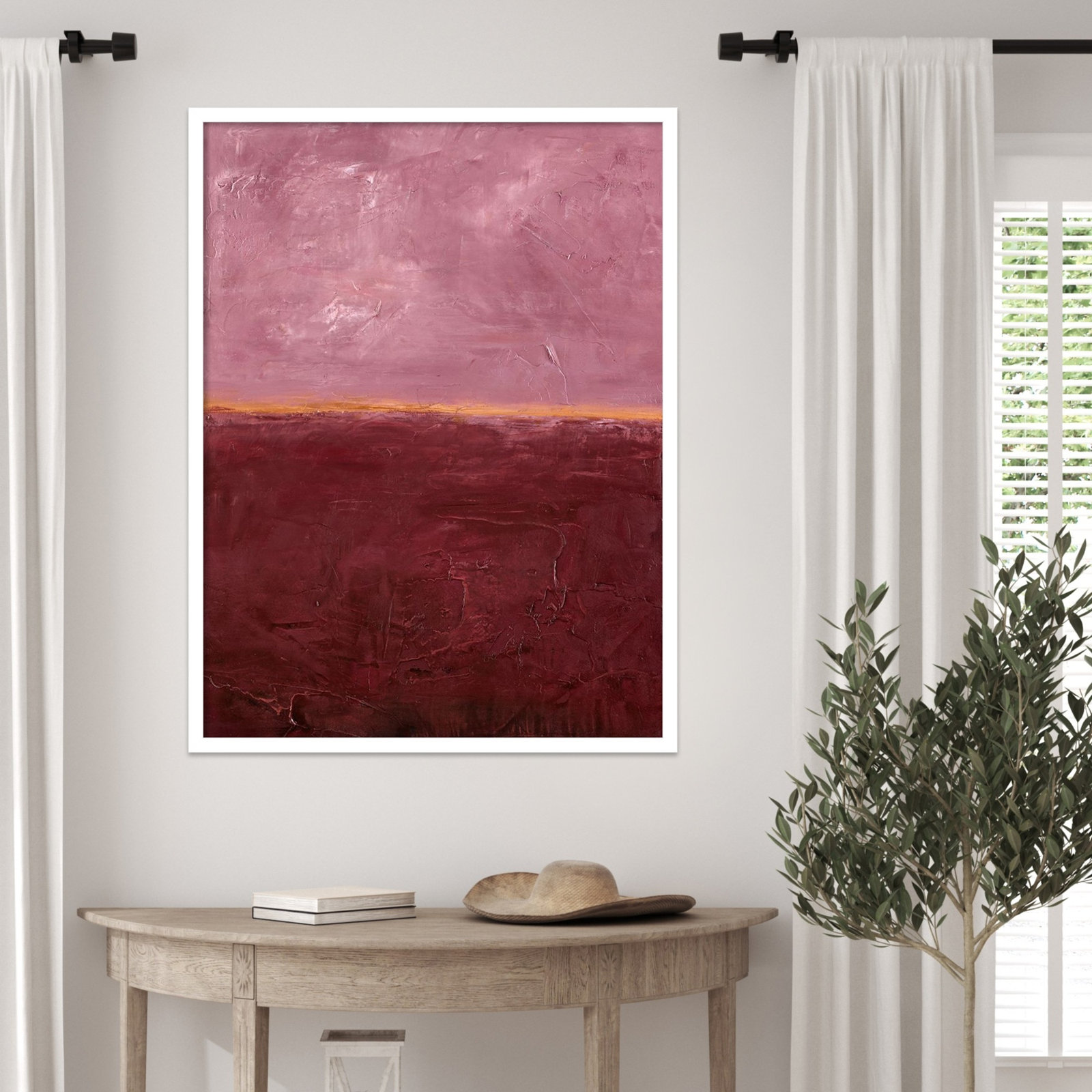 Edge Rose Print by Design Fabrikken, 33" H x 25" W, White