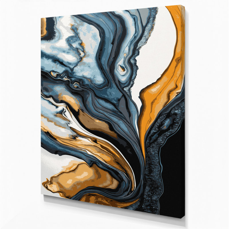 Aquarelle abstraite 78, art mural sur toile beige, H 20 po x l 16 po
