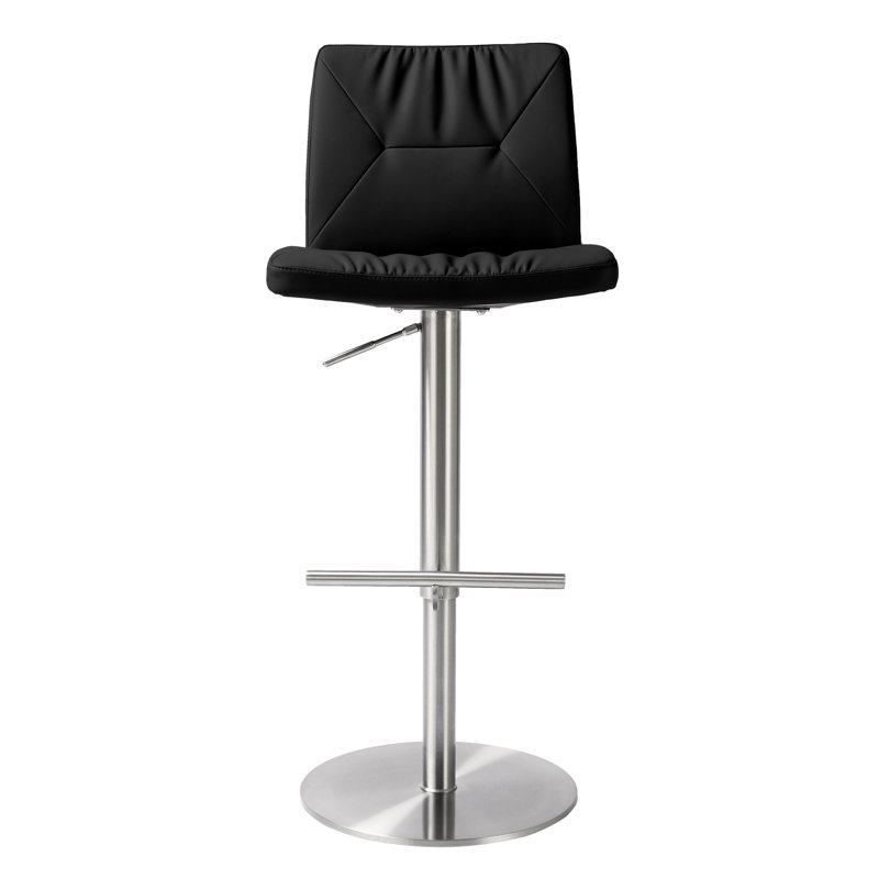 Upholstered Counter Stool with Metal Frame, Black