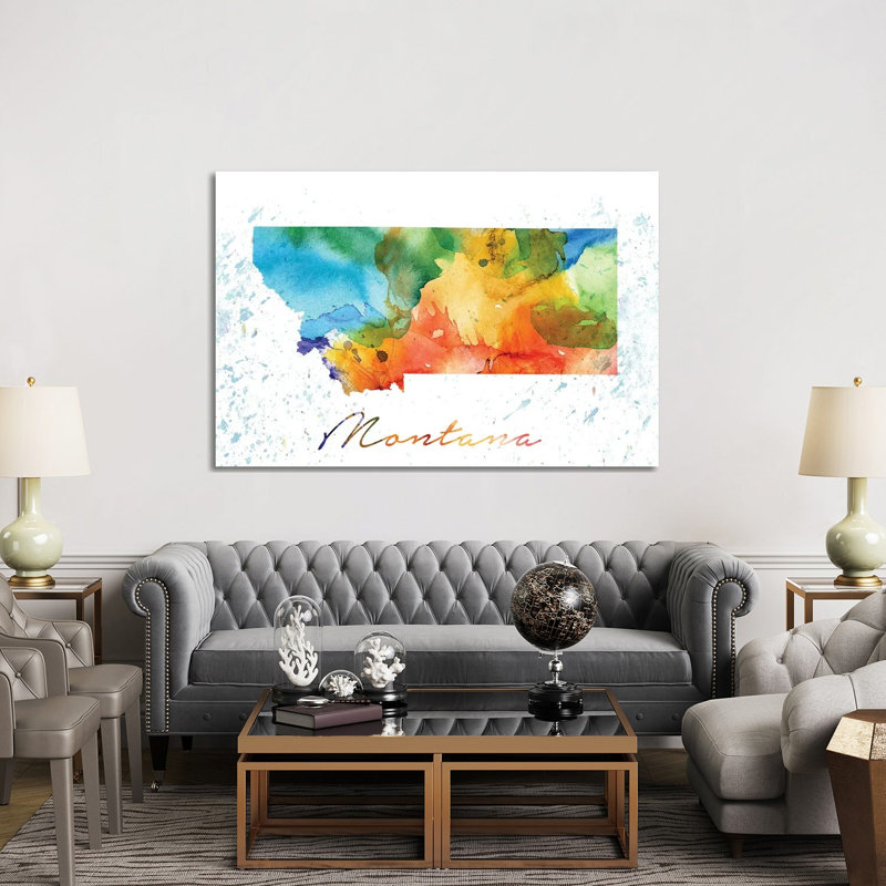 Montana State Colourful - Wrapped Canvas Print, 152.5 cm H x 101.5 cm W