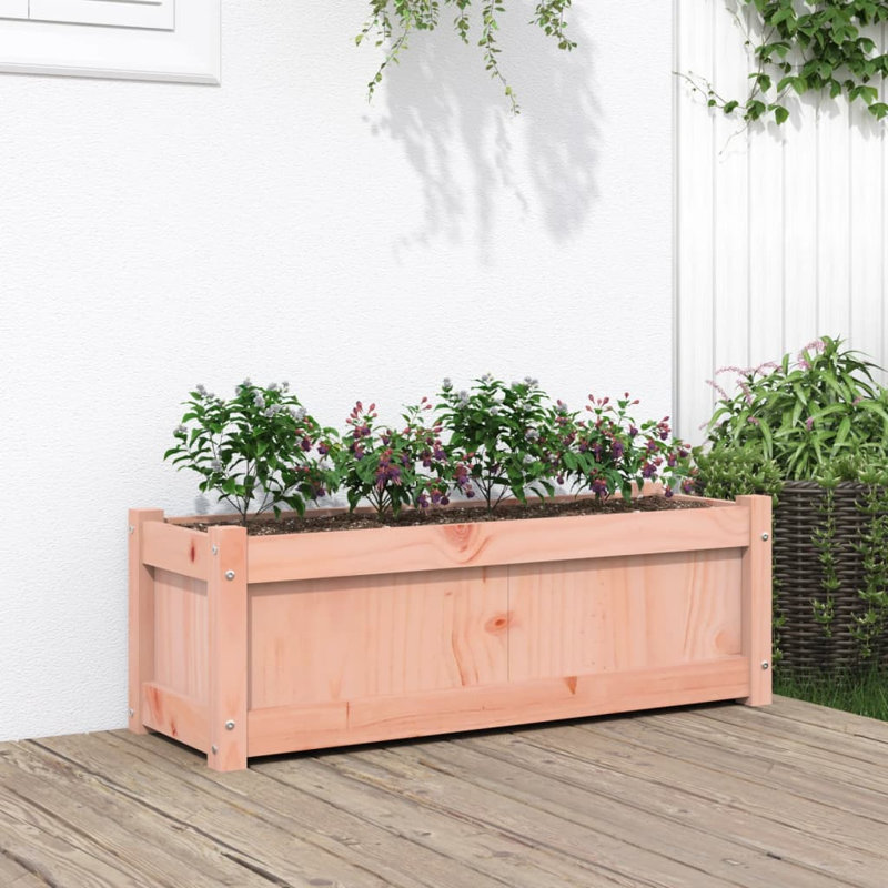 Wooden Kogut Flower Box, 12.20" H x 35.43" W x 12.20" D, Natural Douglas, 1
