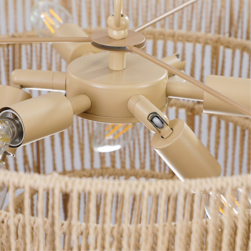 20" Modern 4-Layer Woven Hemp Rope Chandelier