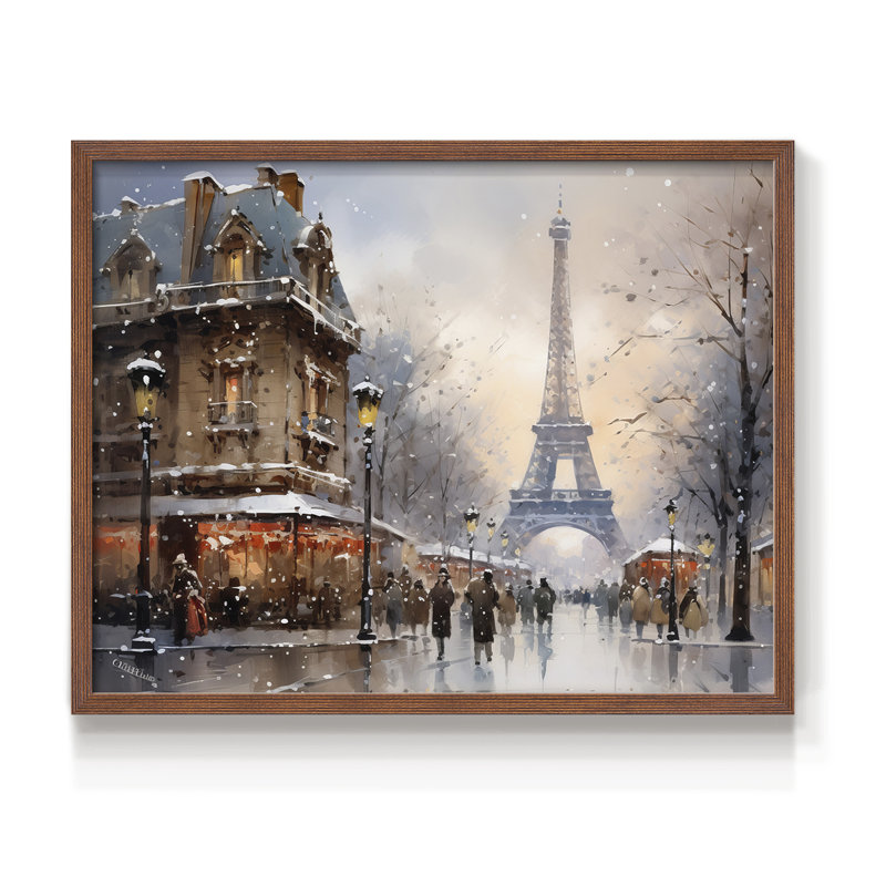 Chirstmas Art-CCCXII -Framed Print - Restickable, Noyer, H 16 po x l 20 po
