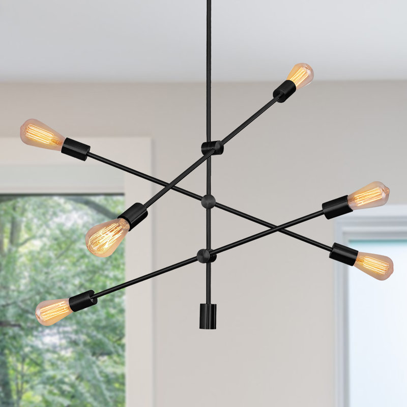 Lustres sphériques spoutnik noirs 6 lumières Ayla-Louise