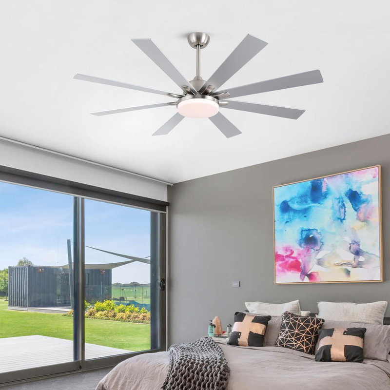 62 Inch Ceiling Fans with Lights and Remote, Noir, noir, noir, noir