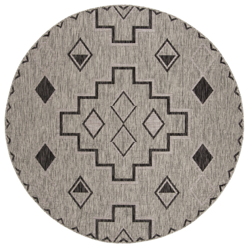 Amarien Southwestern Indoor/Outdoor Area Rug, Round 4'