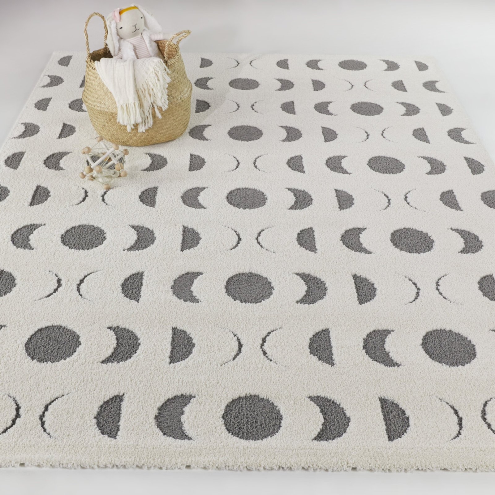 Paolucci Gray Contemporary Geometric Rug, Rectangle 5'3" x 7'