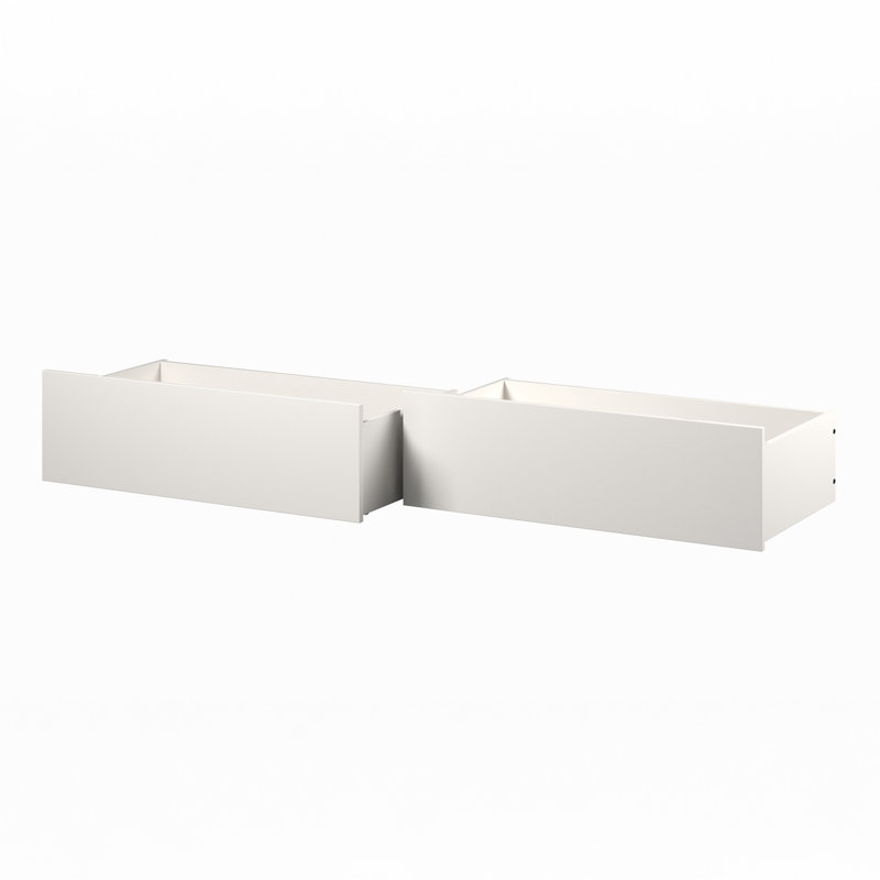 Tiroirs de rangement sous le lit Rasnick, Simple / Double, Blanc