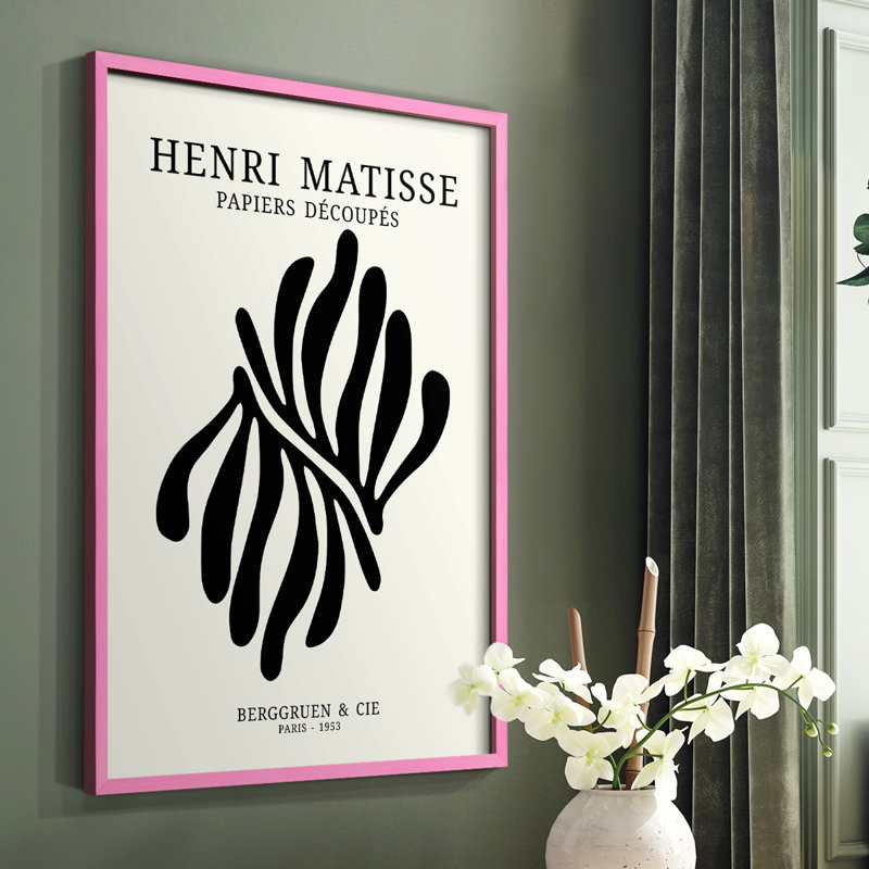 Matisse CDIX, reproduction encadrée - bois massif, H 10 po x l 8 po, Rose
