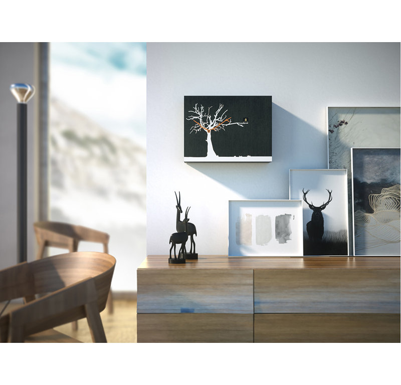 Myrtle Cuckoo Wall Clock, Black/White