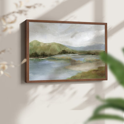 Foothills With Lake - Imprimé encadré - Restickable
