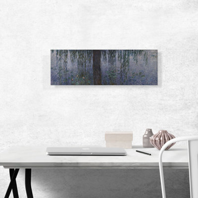 " The Water Lilies Morning With Willows " by Claude Monet Painting Print