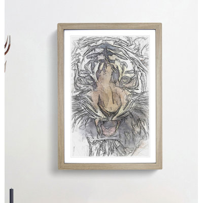 Prowling Tiger in Abstract - Framed Print