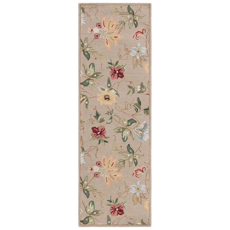 Chelsea Hand Hooked Wool Floral Rug, Runner 2'6" x 10'
