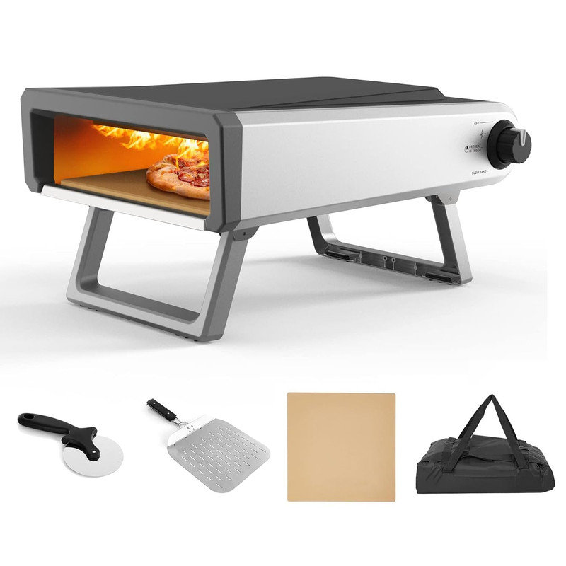 Four à pizza au gaz 12 po pour l'extérieur - Propane, portable, pieds pliables, sac de transport - Cour arrière, camping, pique-nique, voyage