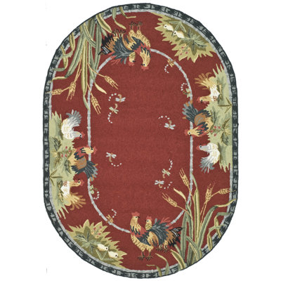 Kinchen Hand Hooked Wool Floral Rug