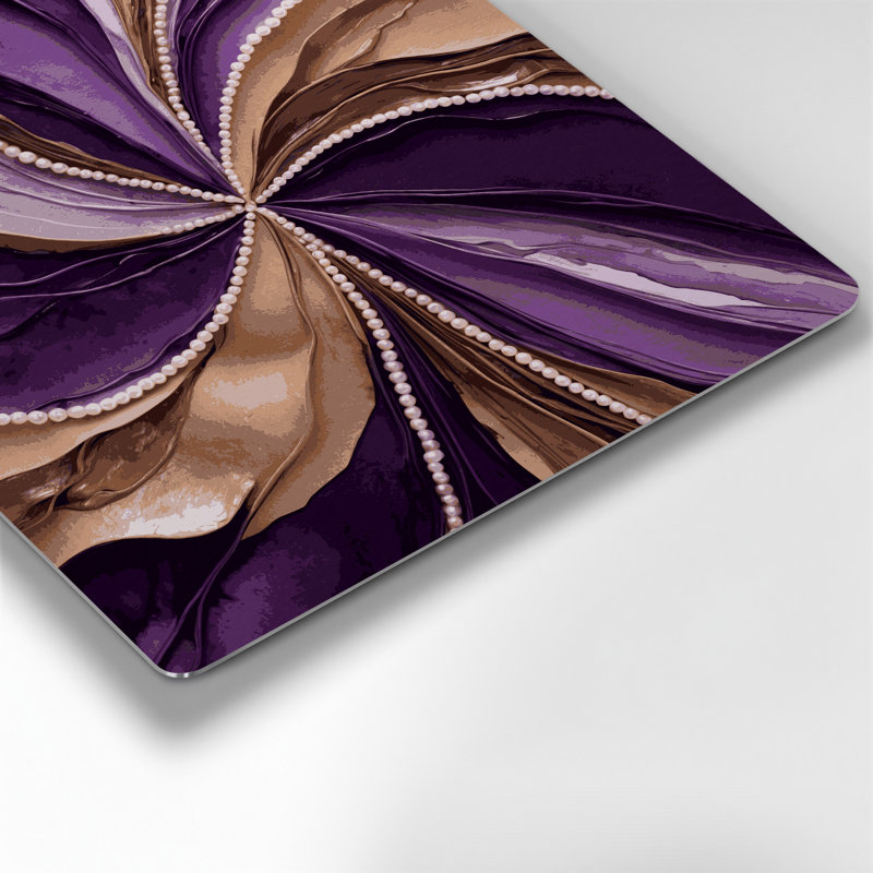 Aquarelle abstraite 98, art mural en métal mauve