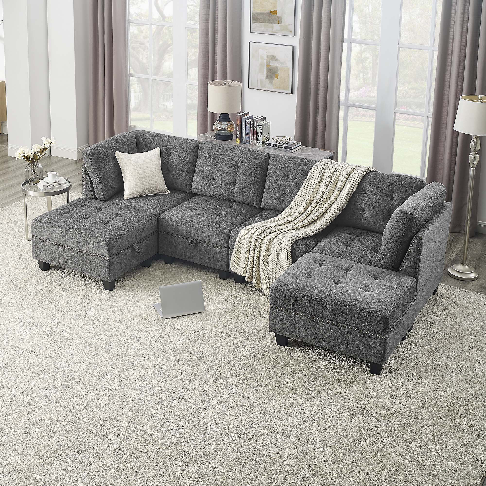 Hokku Designs Aniecia U Shape Modular Sectional Sofa DIY Combination ...
