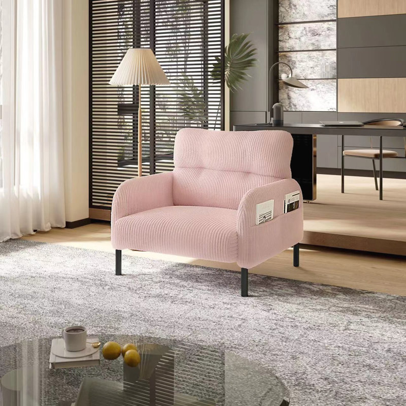 Chaise d'appoint rembourrée Modern, Rose