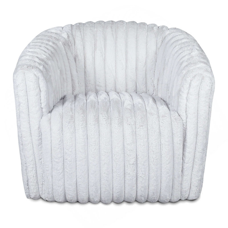 Fauteuil pivotant en velours blanc Mira, Tissu blanc