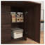 Armoire de bureau pliable en noyer avec tiroirs et tablettes de rangement - Organisateur de bureau à domicile peu encombrant