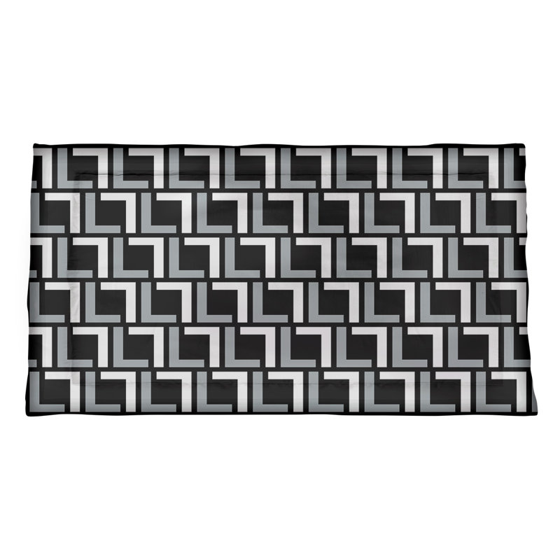 Taie décorative luxueuse Las Vegas Football, Standard / simple, double / double, grand, Noir/argent/blanc, Microfibre