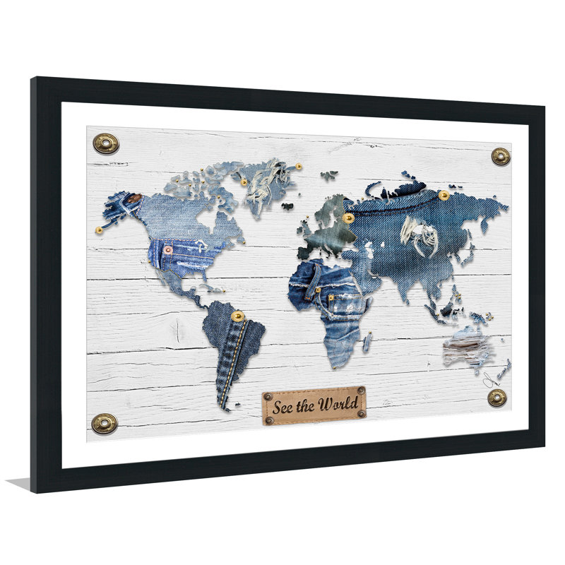 « traveling short copy », reproduction d’impression encadrée, H 27,5 po x l 39,5 po, Encadré acrylique, Tapis transparent