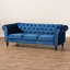 Canapé Chesterfield à accoudoirs roulés 83,07 po Gabrianna-850620493