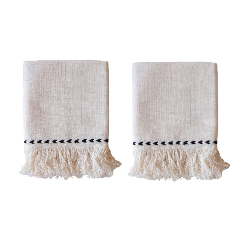 Serviette noire tressée