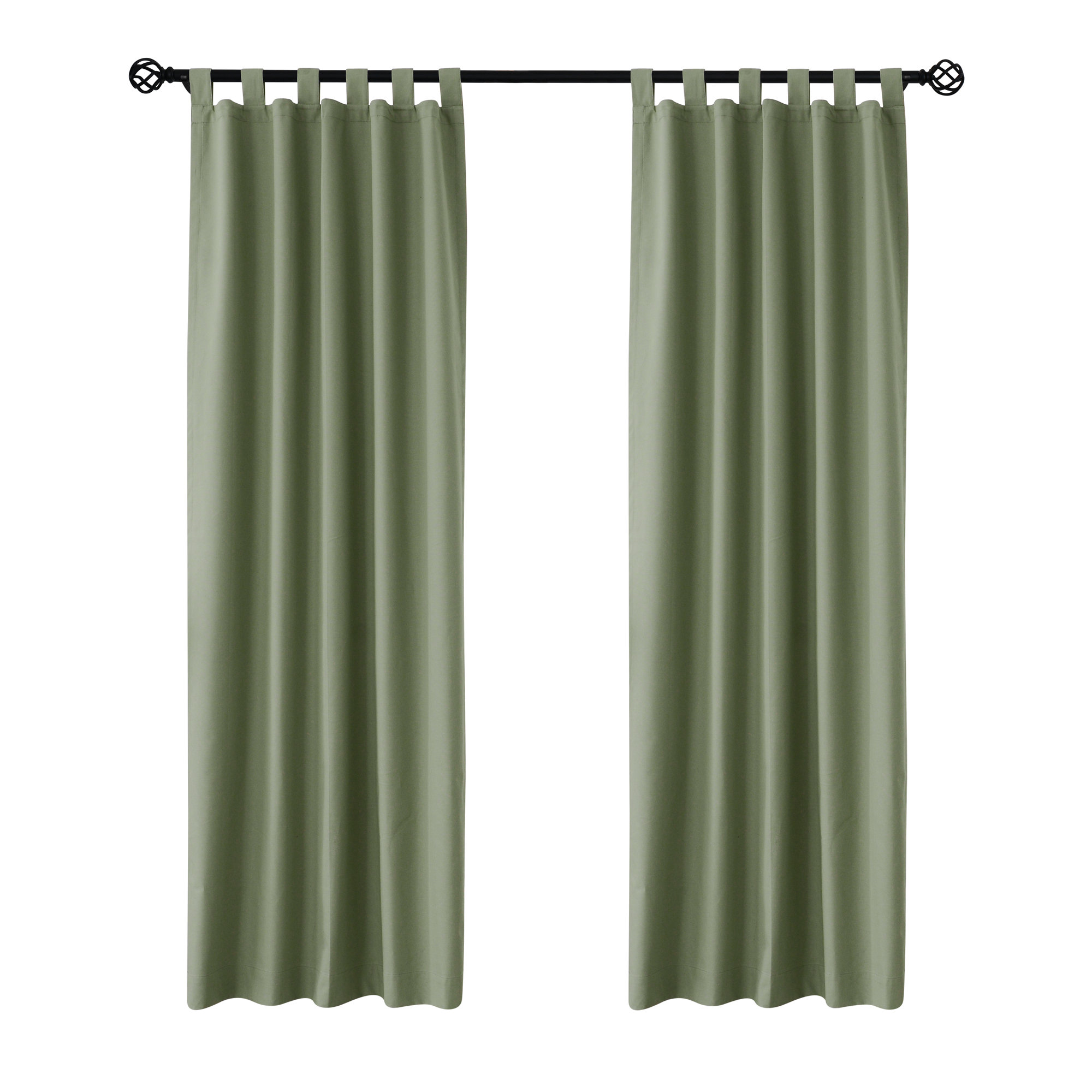 Mcgowen 100% Cotton Solid Room Darkening Thermal Tab Top Curtain Panel, 80" W X 84" L, Sage