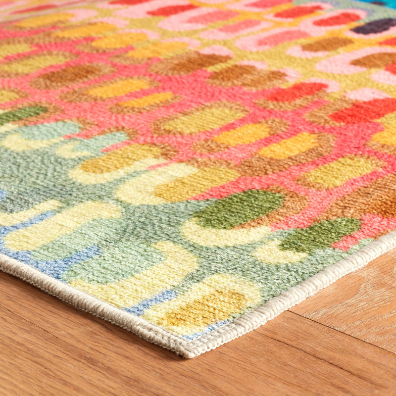 Paint Chip Multi Machine Washable Rug, Rectangle 2' x 3'
