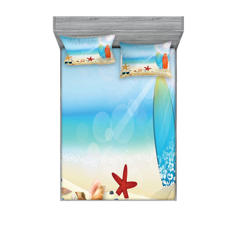 Multicolore drap-housse et coussin décoratif Ambesonne, Ensemble de draps pour très grand lit californien