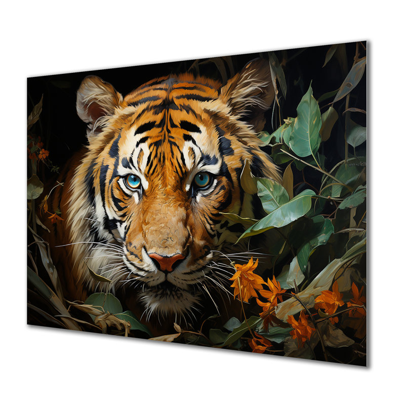Feline Focus Tigers In Jungle 1 - Art mural en métal Jungle MT135001, H 24 po x l 32 po x P 1 po