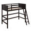 Lit mezzanine simple en bois massif avec échelle-193428067