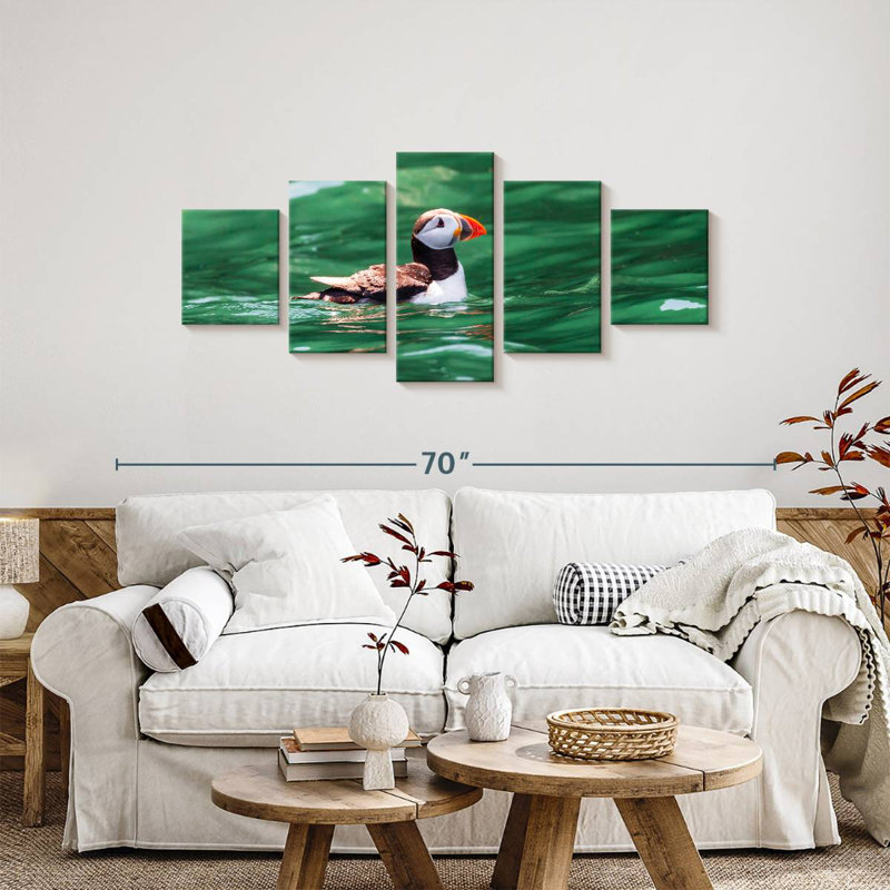 Floating Puffin, 24" H x 55" W