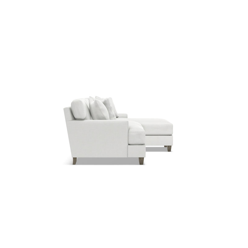 Mila 2-Piece Fabric Sectional, White Polyester Blend, Right Hand Facing, 33.5" H x 101" W x 61" D
